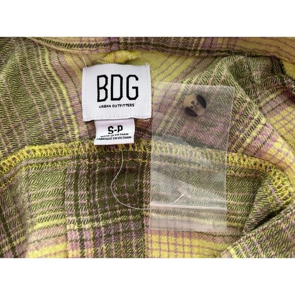 BDG Urban Outfitters Button Up Lou Shirt Size Small Oversized Slouchy Plaid - Picture 7 of 9